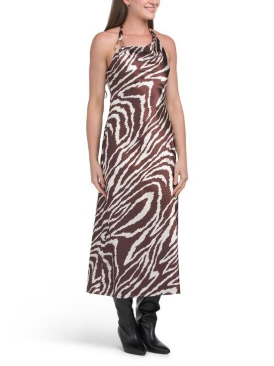 Thirty Thirty Dresses & Skirts - THIRTY THIRTY Satin Halter Dress With Buckle